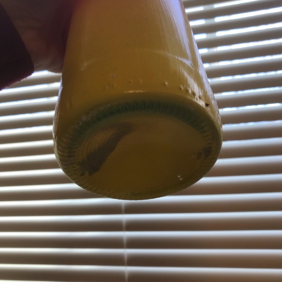 Candy Corn Wine Bottle Vase w/ Fake Yellow Flowers - Picture 4 of 5